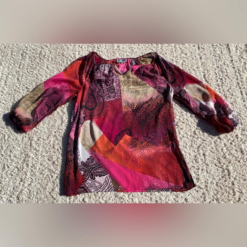 JM Collection: Colorful Blouse - Picture 7 of 16